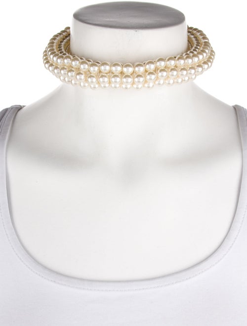 Alaïa Faux Pearl 'Graphic Pearl' Choker Necklace