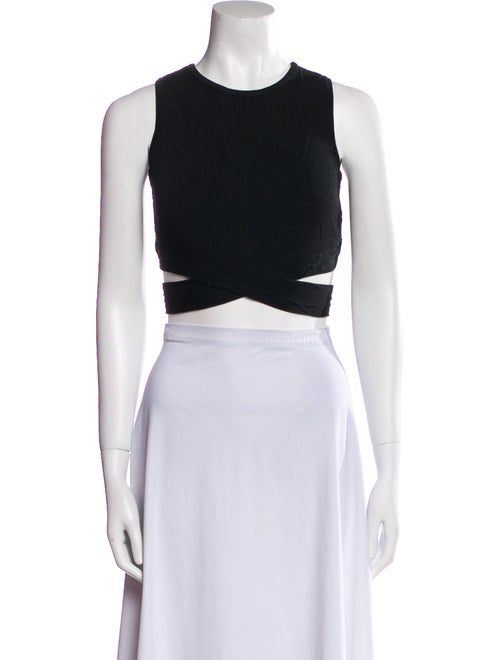 Alaïa Crew Neck Sleeveless Crop Top