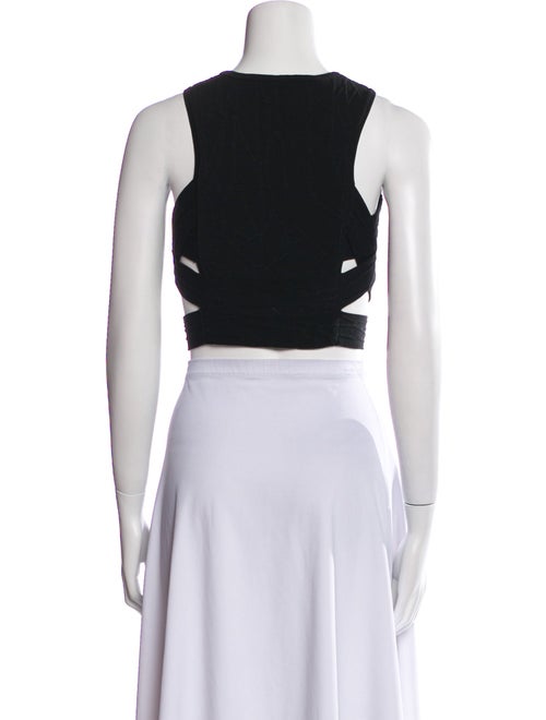 Alaïa Crew Neck Sleeveless Crop Top