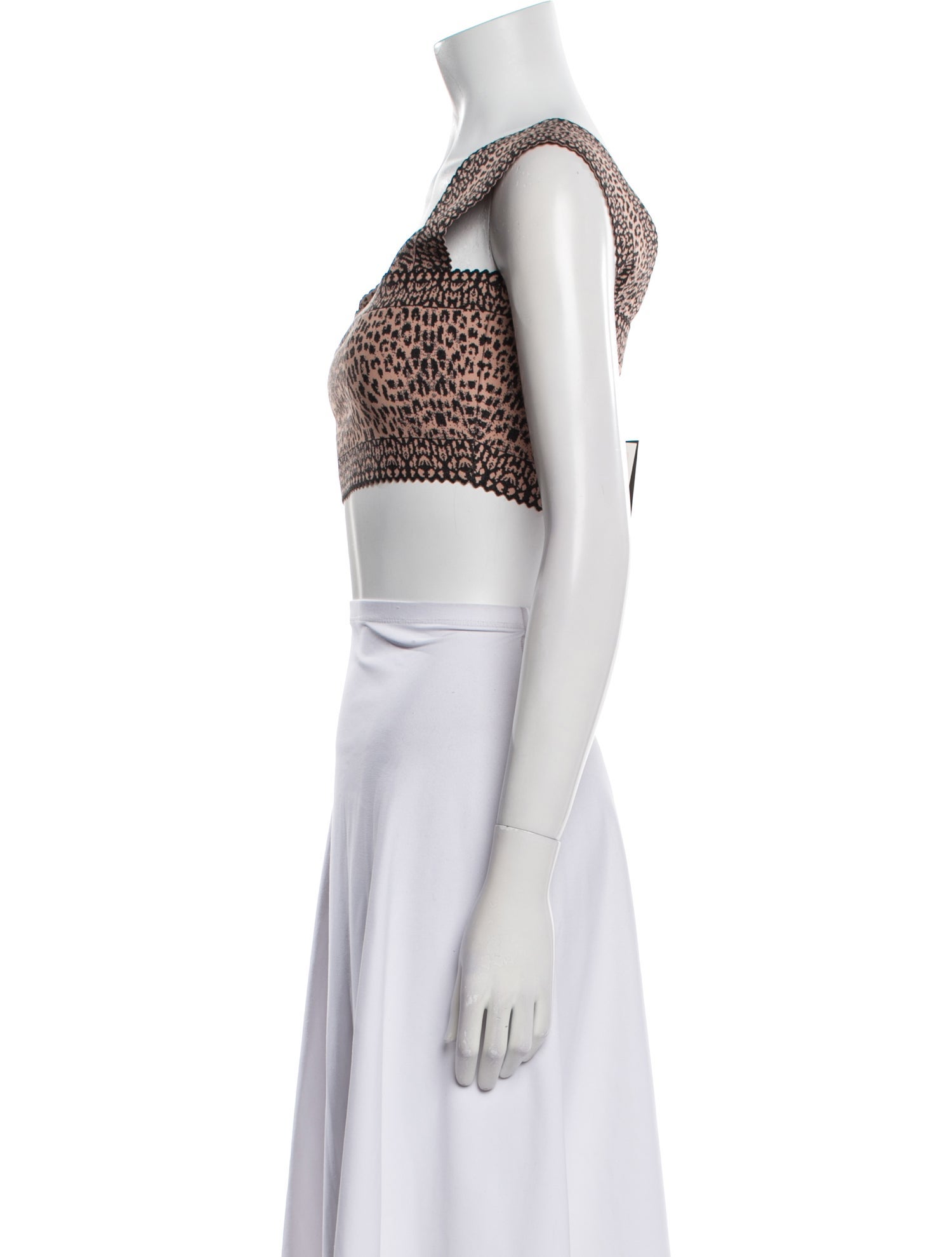 Alaïa Printed Square Neckline Crop Top w/ Tags