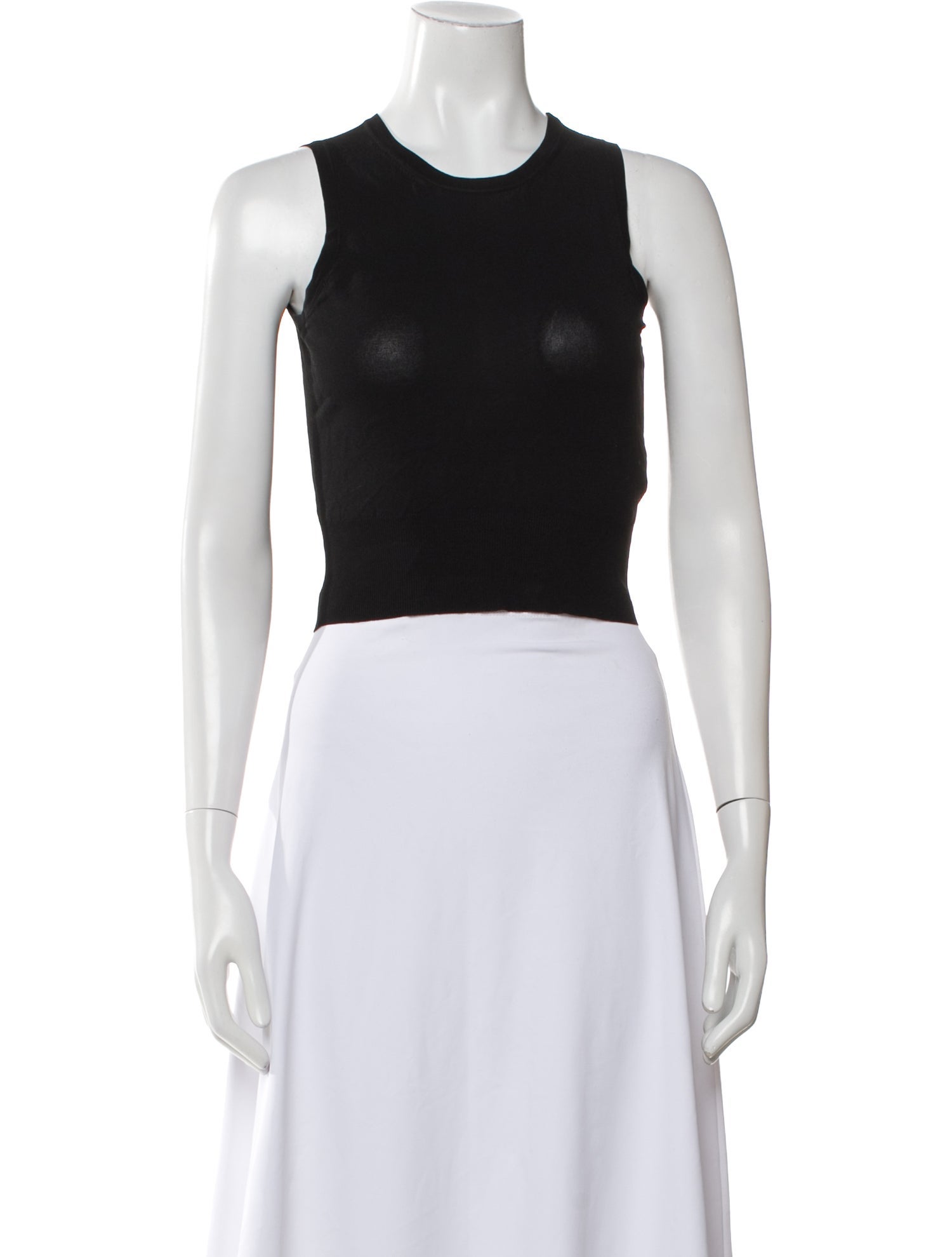 Alaïa Crew Neck Sleeveless Crop Top