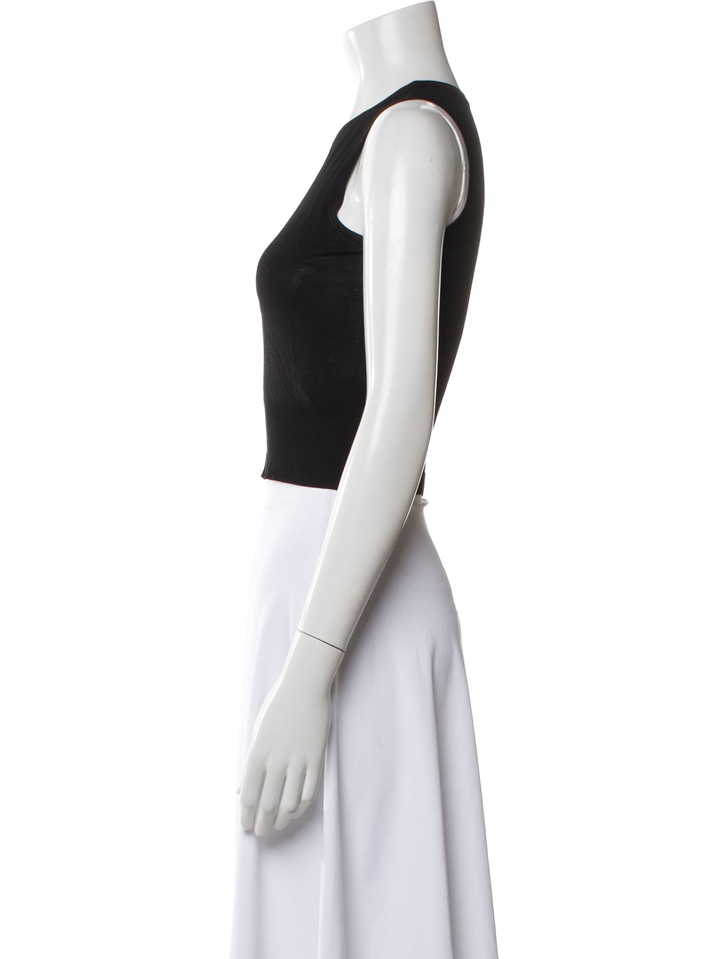 Alaïa Crew Neck Sleeveless Crop Top
