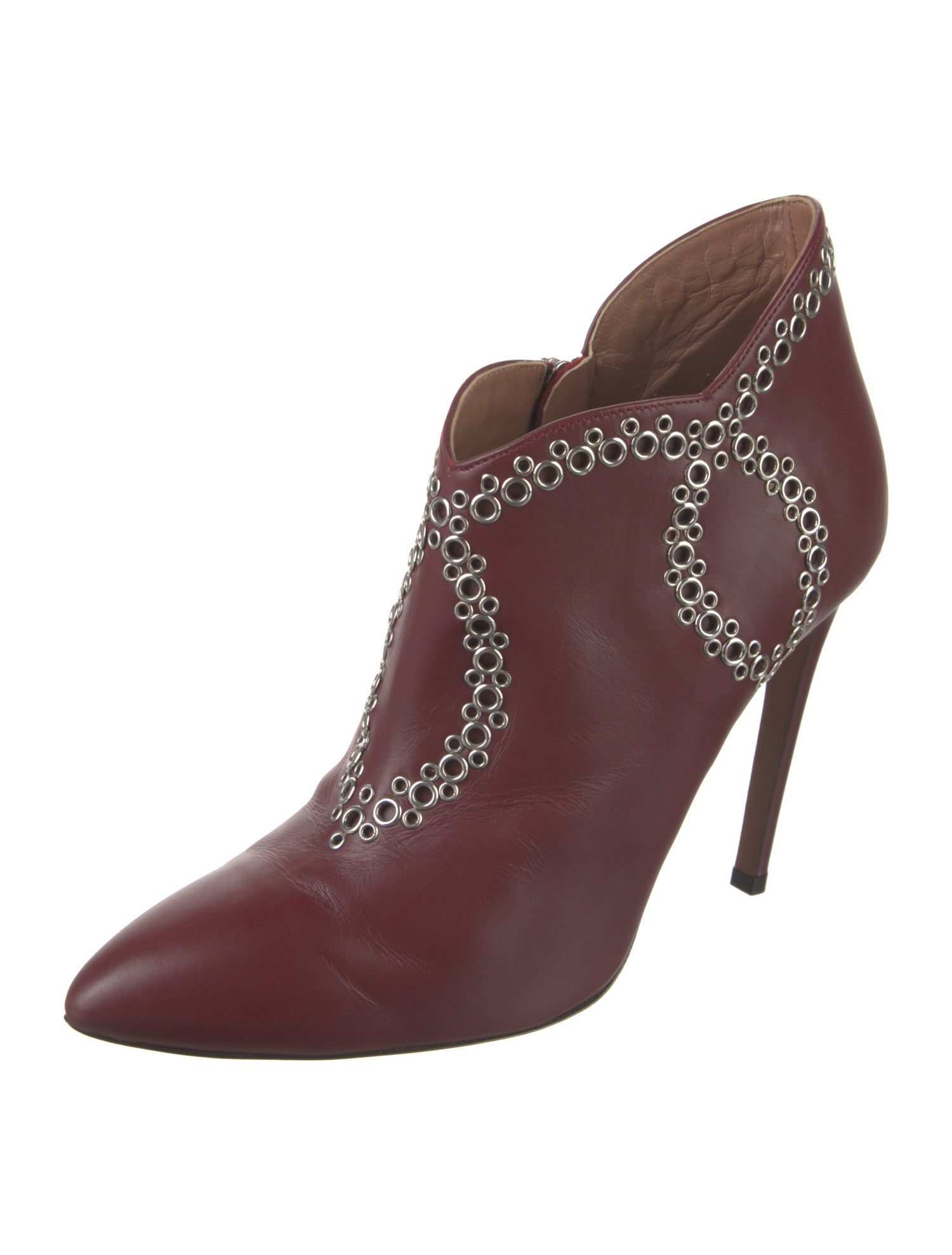 Alaïa Leather Studded Accents Western Boots