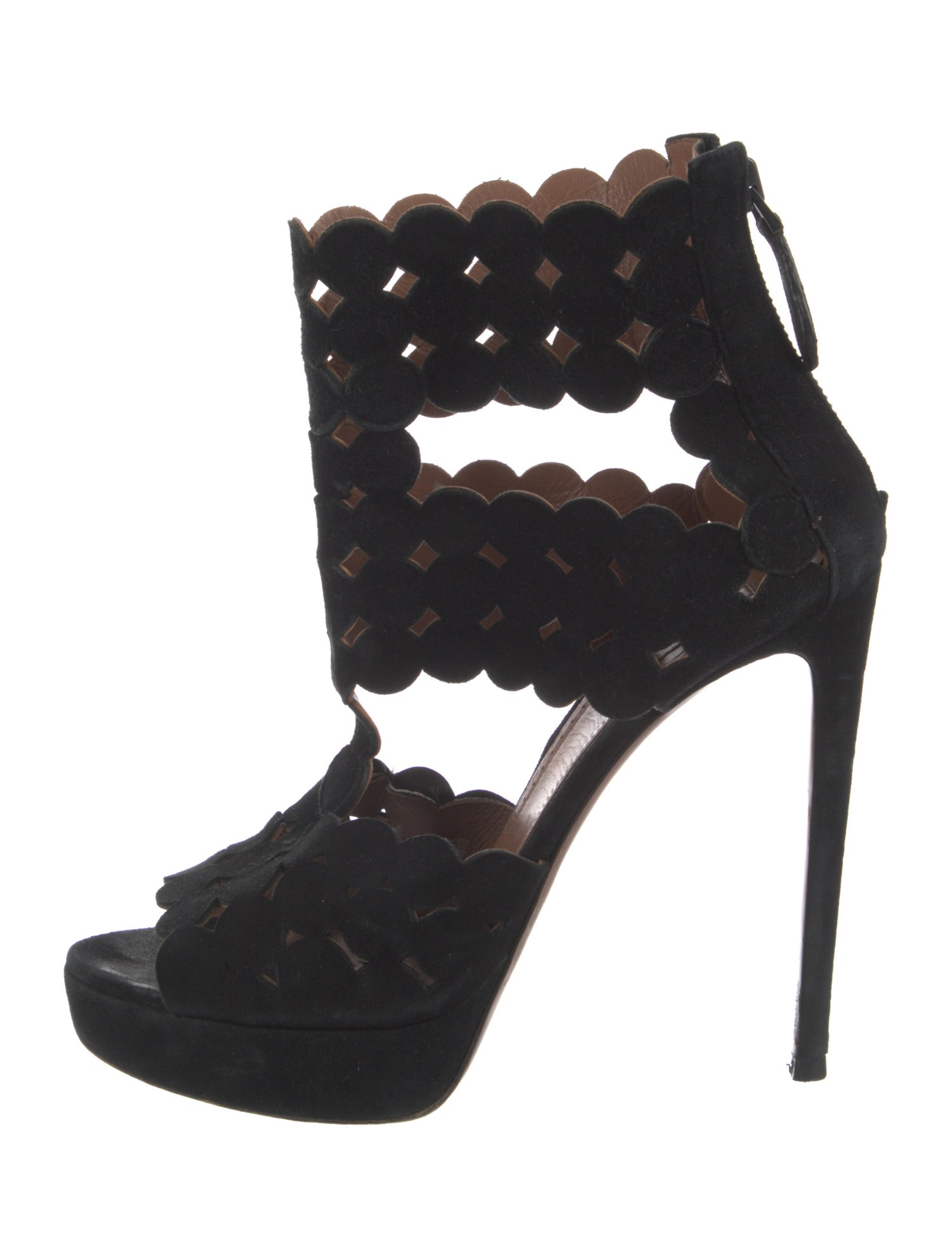 Alaïa Suede Cutout Accent Sandals