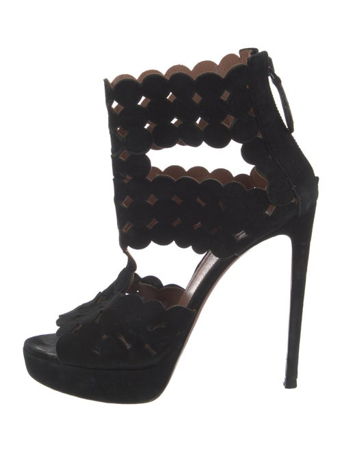 Alaïa Suede Cutout Accent Sandals