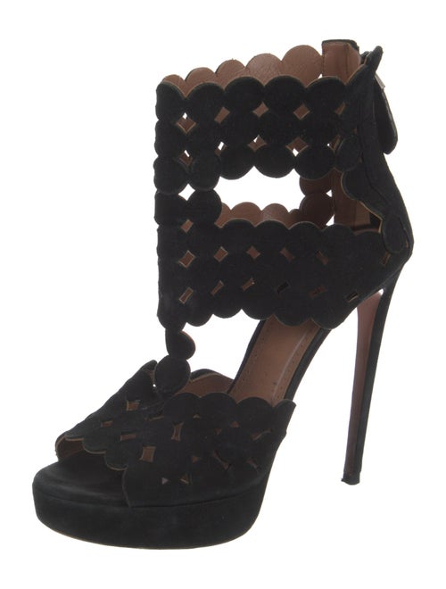 Alaïa Suede Cutout Accent Sandals