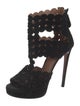 Alaïa Suede Cutout Accent Sandals