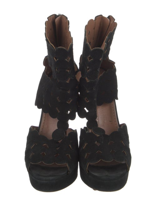 Alaïa Suede Cutout Accent Sandals