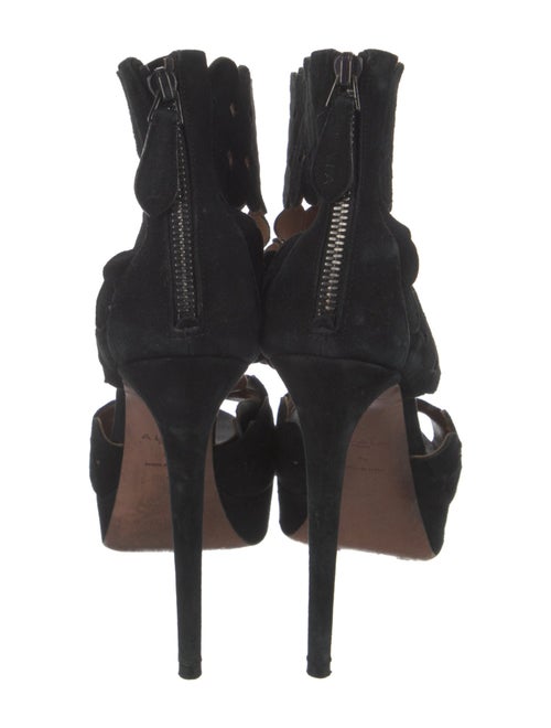 Alaïa Suede Cutout Accent Sandals
