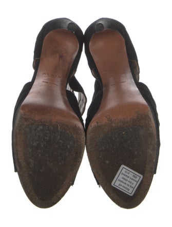 Alaïa Suede Cutout Accent Sandals
