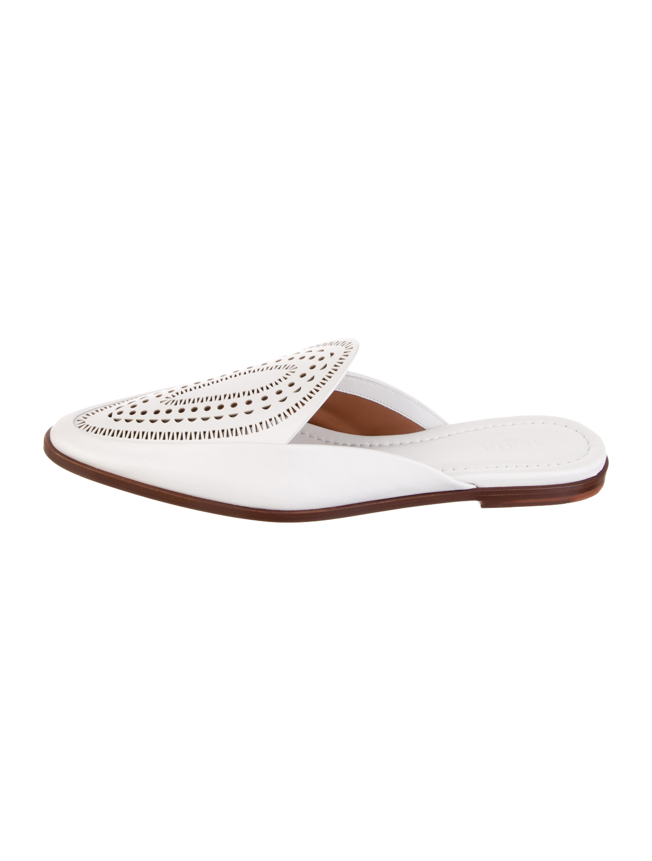 Alaïa Leather Lasercut Accents Mules