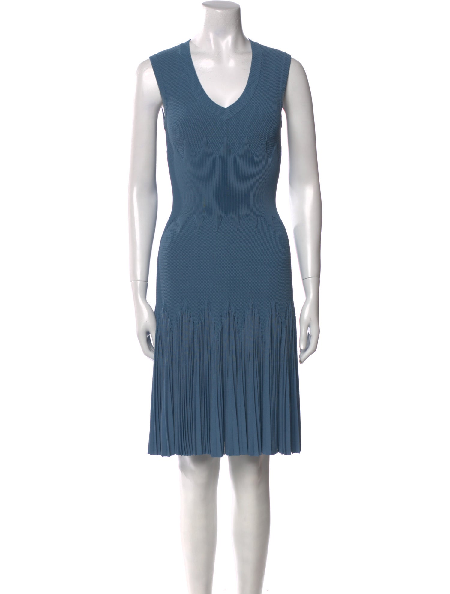 Alaïa V-Neck Knee-Length Dress