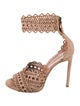 Alaïa Suede Animal Print Sandals