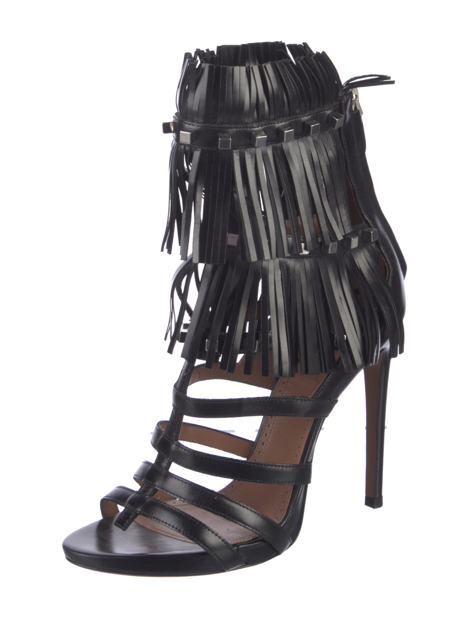 Alaïa Leather Studded Accents Gladiator Sandals