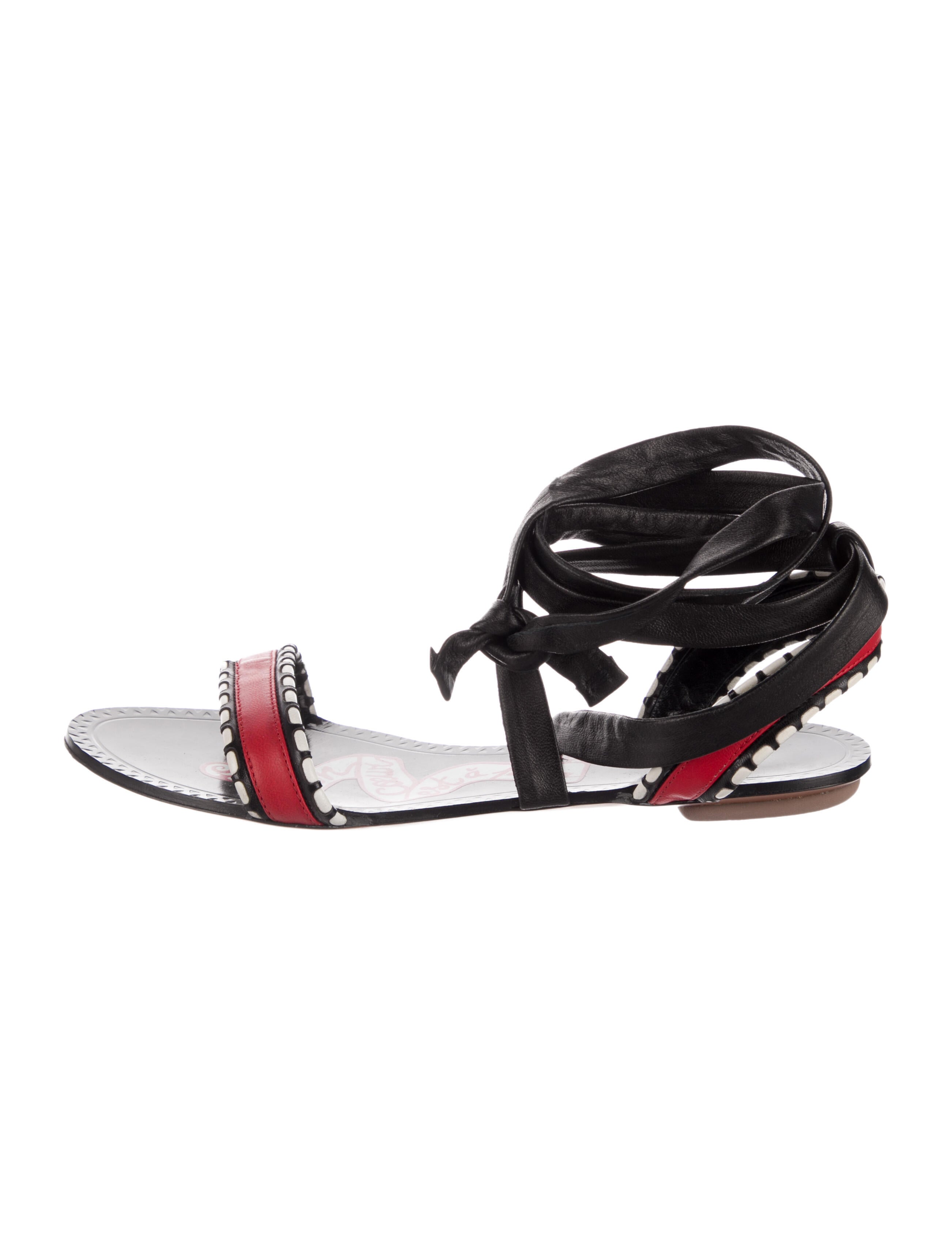 Alaïa Leather Printed Gladiator Sandals