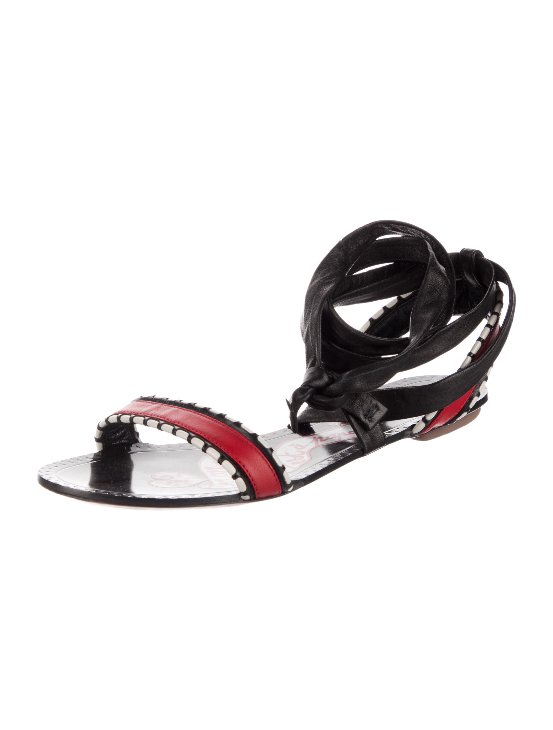 Alaïa Leather Printed Gladiator Sandals