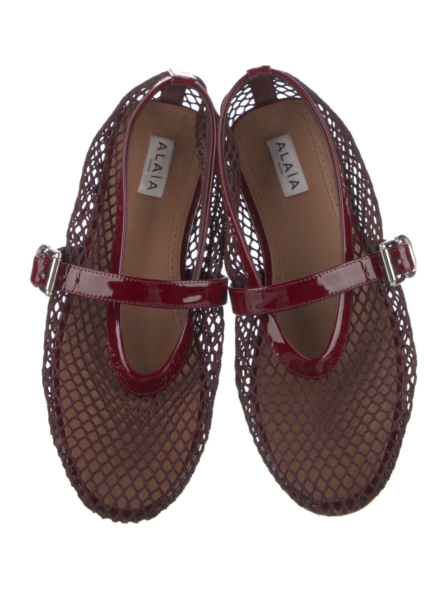 Alaïa Mesh Mesh Accents Mary Jane Flats