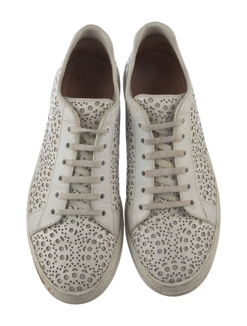 Alaïa Leather Lasercut Accents Sneakers
