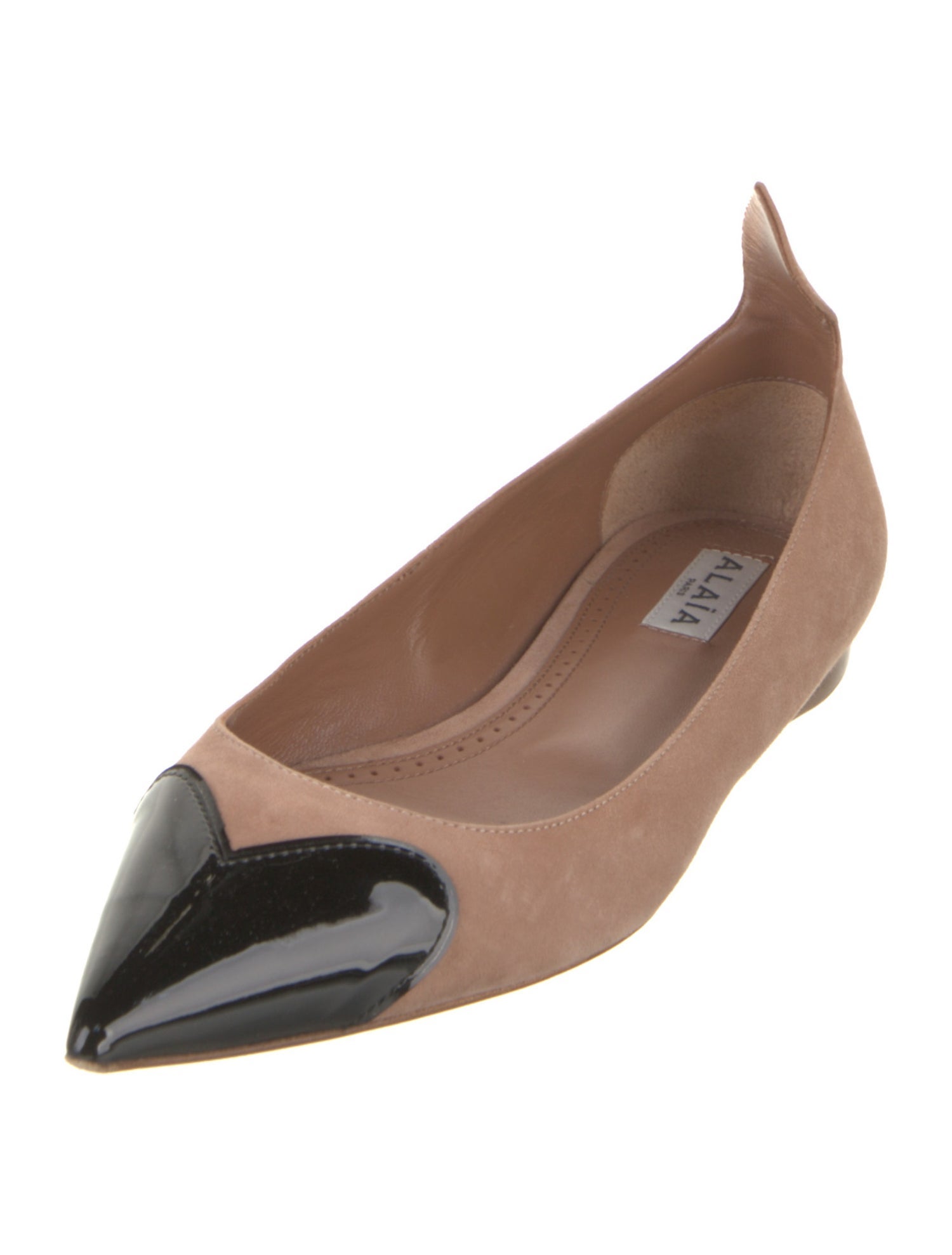 Alaïa Suede Colorblock Pattern Ballet Flats