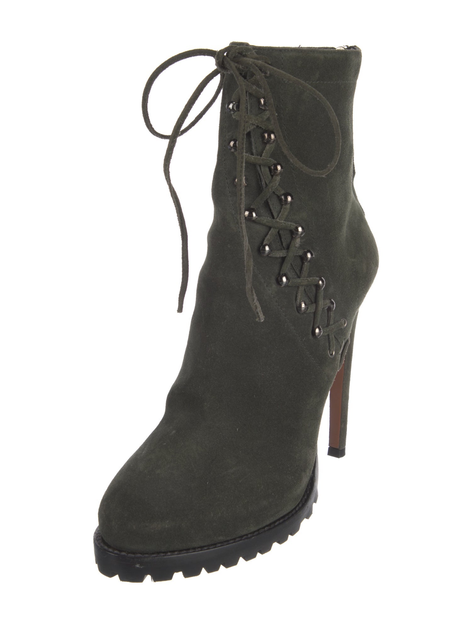 Alaïa Suede Lace-Up Boots