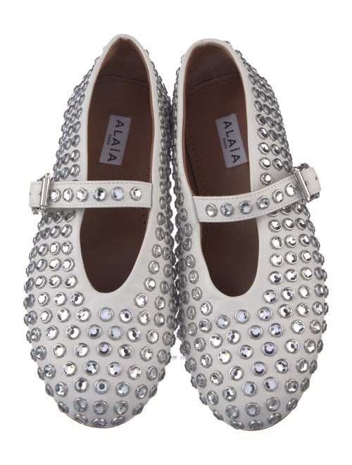 Alaïa Leather Patterned Mary Jane Flats