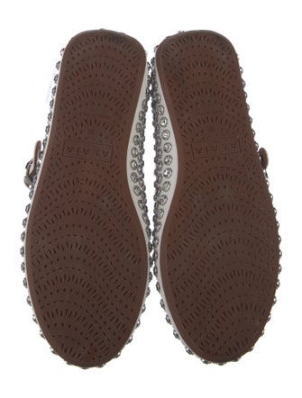 Alaïa Leather Patterned Mary Jane Flats