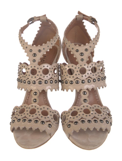 Alaïa Suede Polka Dot Print Gladiator Sandals