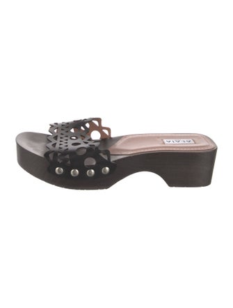 Alaïa Leather Lasercut Accents Slides