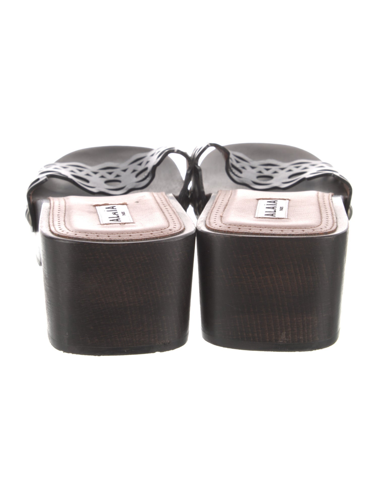 Alaïa Leather Lasercut Accents Slides