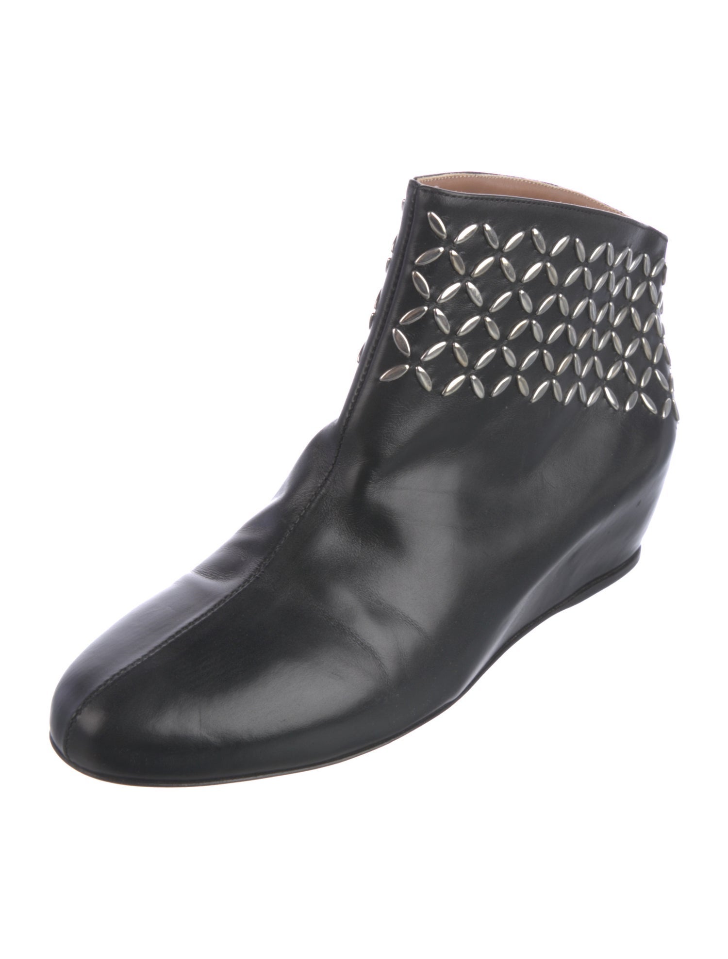Alaïa Leather Patterned Lace-Up Boots