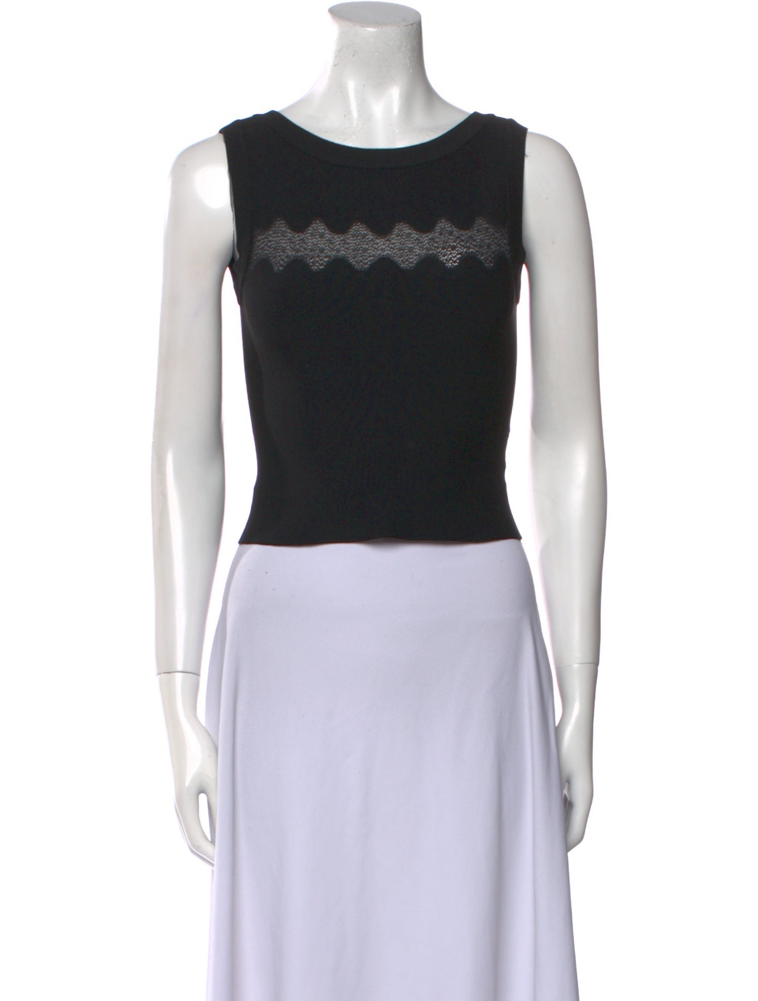 Alaïa Bateau Neckline Sleeveless Crop Top