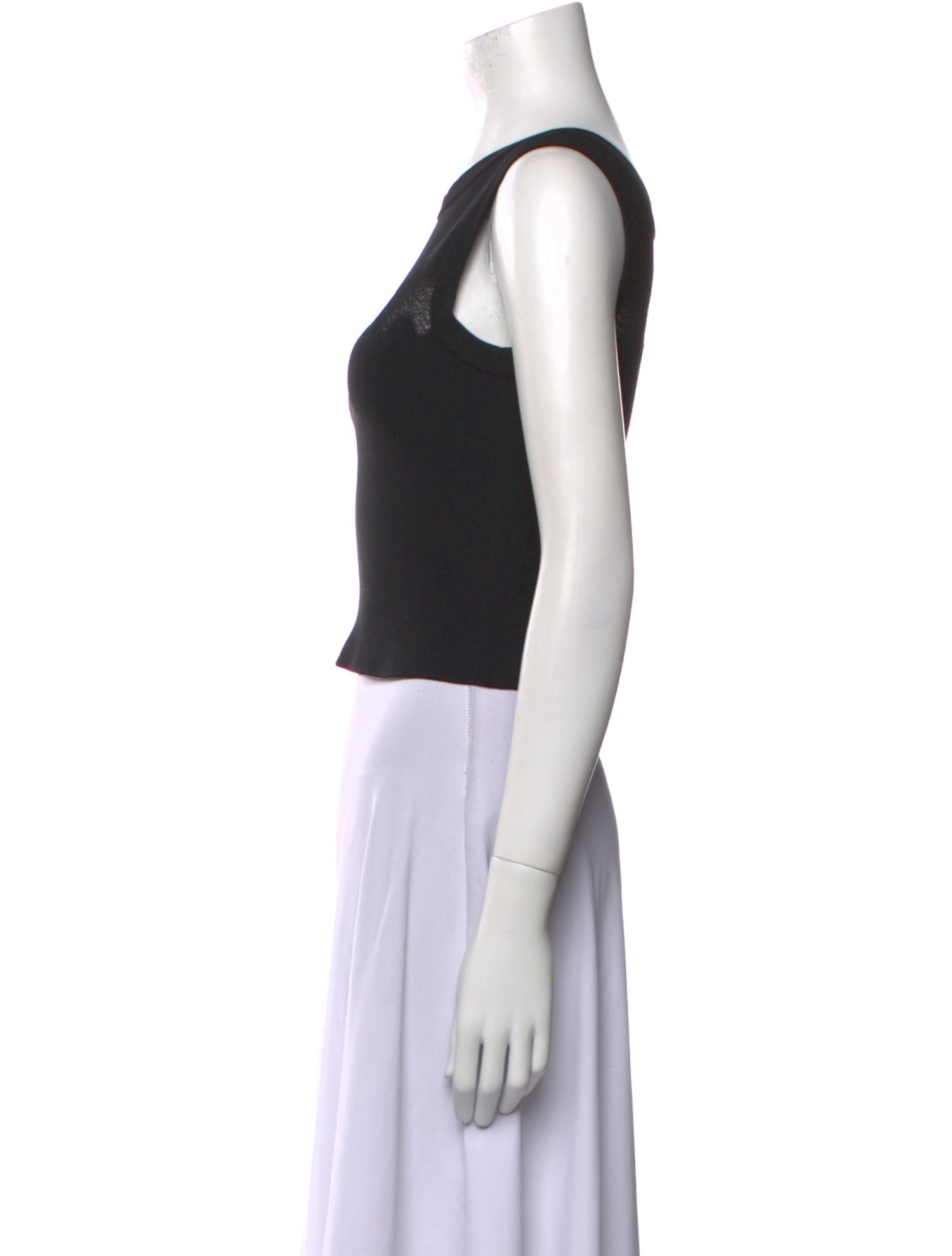 Alaïa Bateau Neckline Sleeveless Crop Top