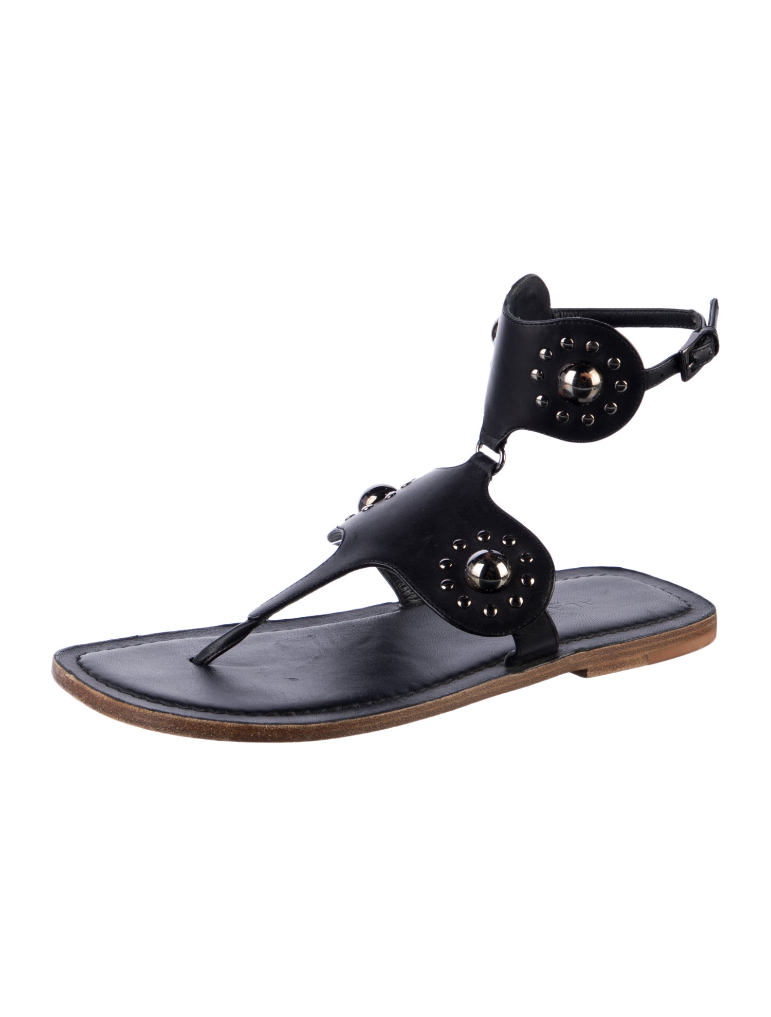 Alaïa Leather Studded Accents Gladiator Sandals