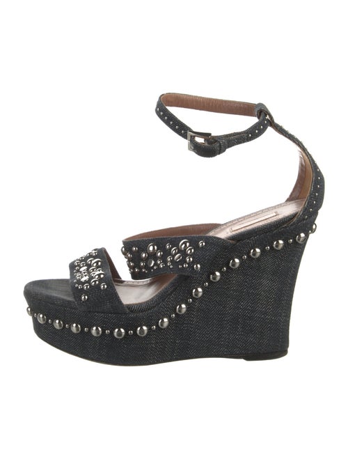 Alaïa Denim Studded Accents Sandals