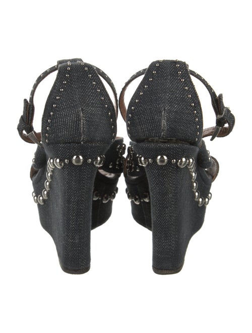 Alaïa Denim Studded Accents Sandals