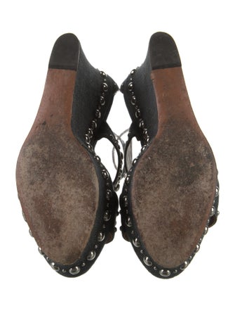 Alaïa Denim Studded Accents Sandals