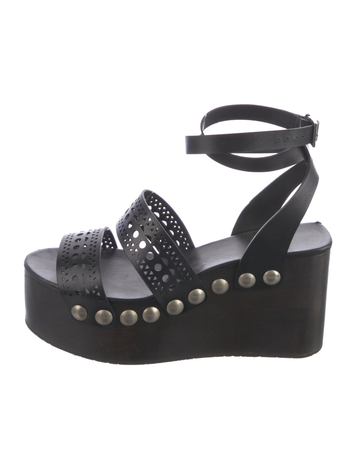 Alaïa Leather Lasercut Accents Gladiator Sandals