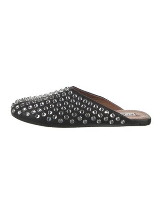 Alaïa Leather Crystal Embellishments Mules