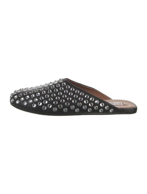 Alaïa Leather Crystal Embellishments Mules