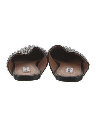 Alaïa Leather Crystal Embellishments Mules