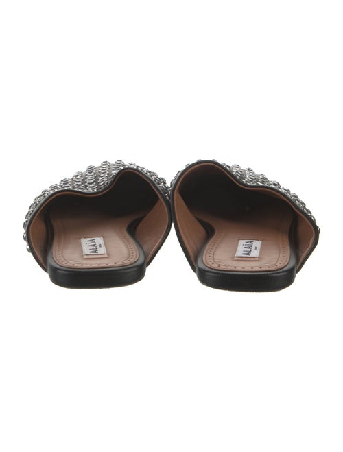Alaïa Leather Crystal Embellishments Mules