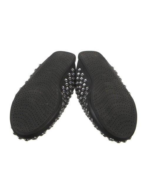Alaïa Leather Crystal Embellishments Mules