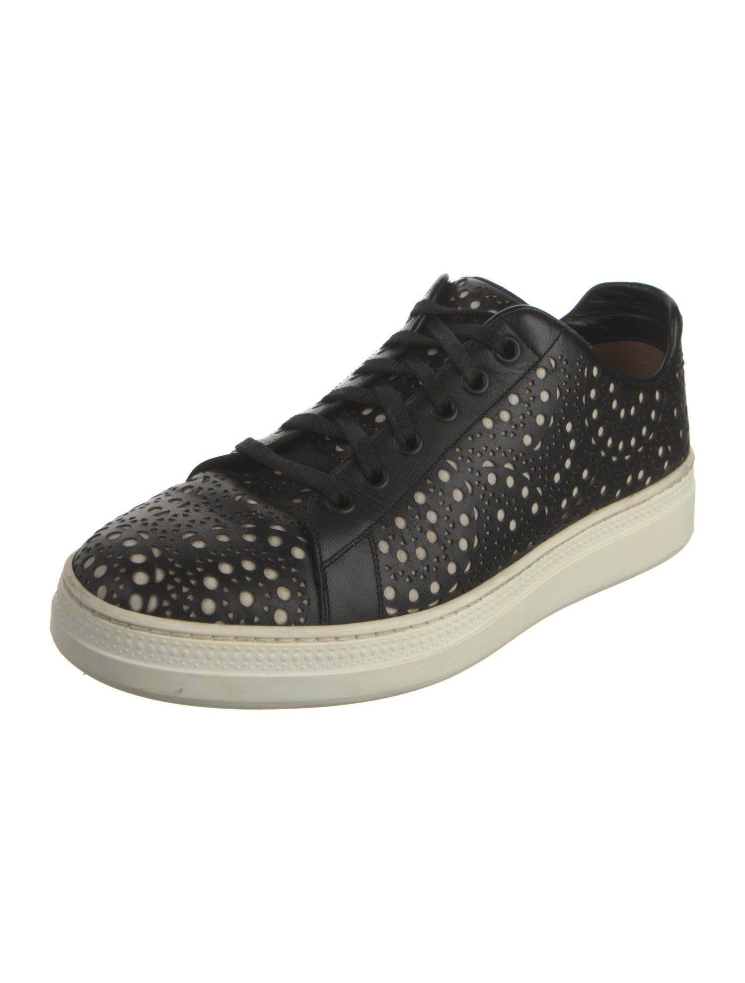 Alaïa Leather Lasercut Accents Sneakers