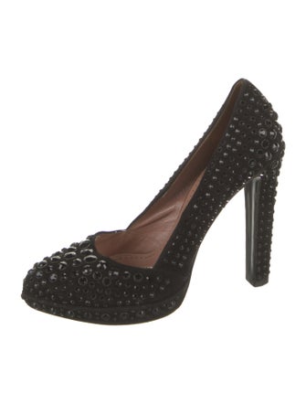 Alaïa Suede Crystal Embellishments Pumps