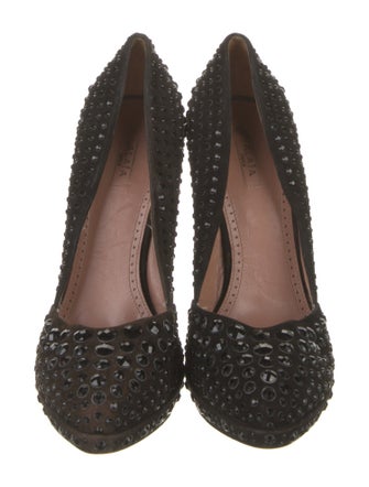 Alaïa Suede Crystal Embellishments Pumps
