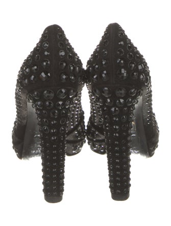 Alaïa Suede Crystal Embellishments Pumps