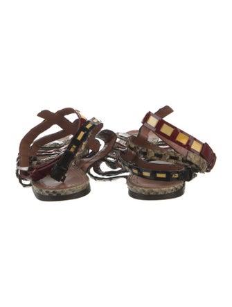 Alaïa Patent Leather Animal Print Gladiator Sandals
