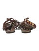 Alaïa Patent Leather Animal Print Gladiator Sandals