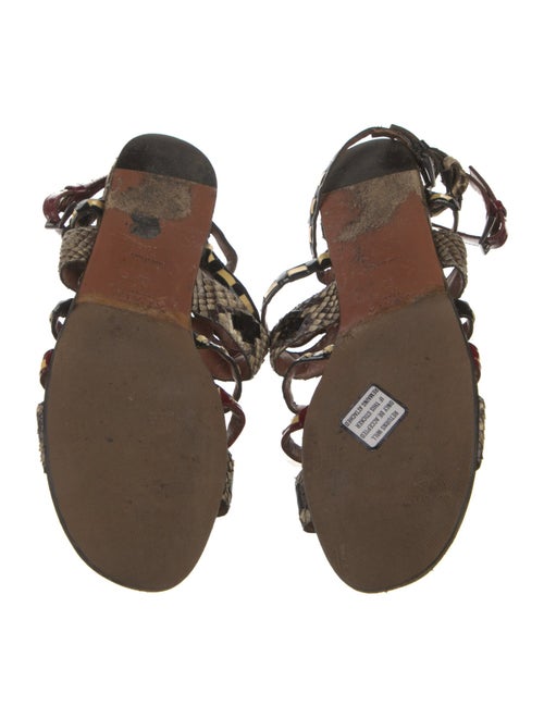 Alaïa Patent Leather Animal Print Gladiator Sandals