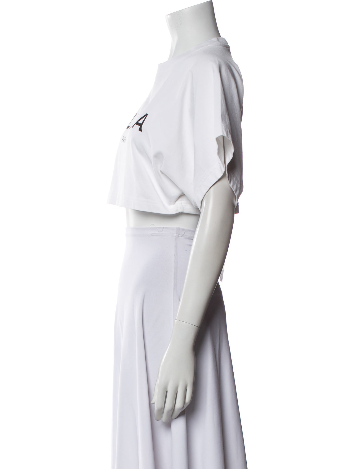 Alaïa Graphic Print Crew Neck Crop Top